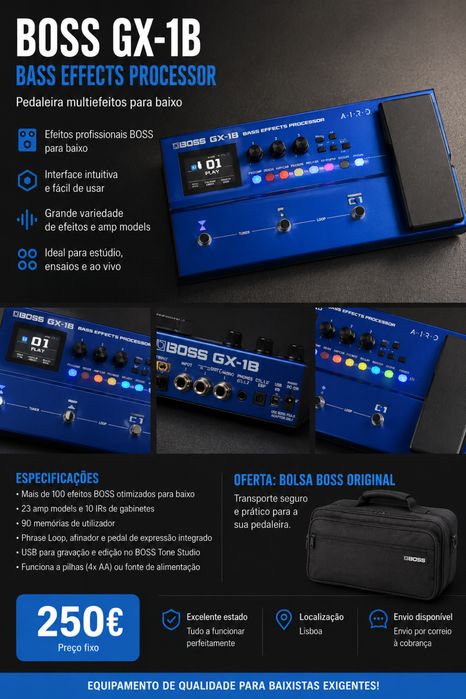 Pedaleira Boss Gx1b com bolsa original