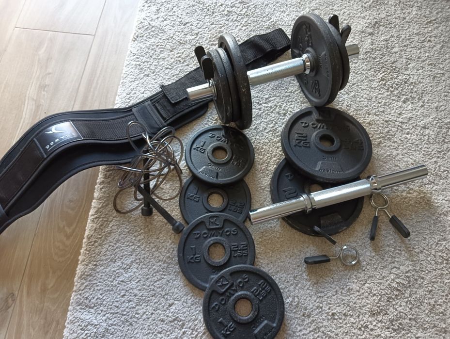 Cinta de musculação + corda de saltar Domyus como novos !*