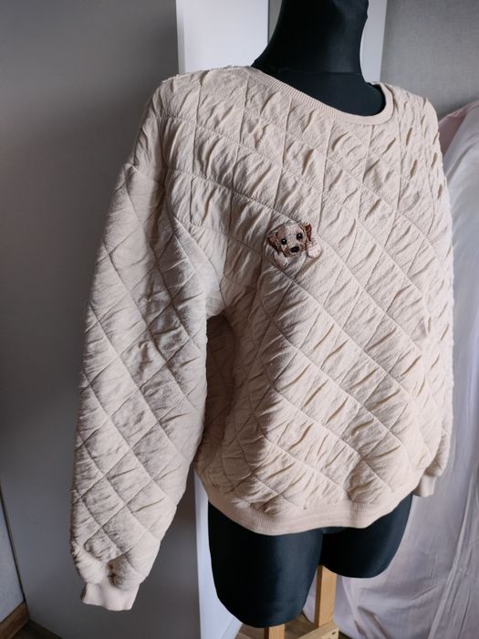 Beżowa bluza z pieskiem
