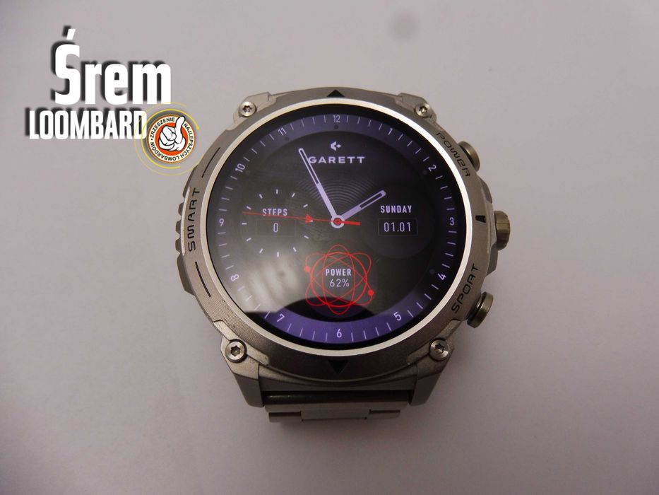 Smartwatch GARETT ATOM V009145  / Ładowarka / Stan DB!