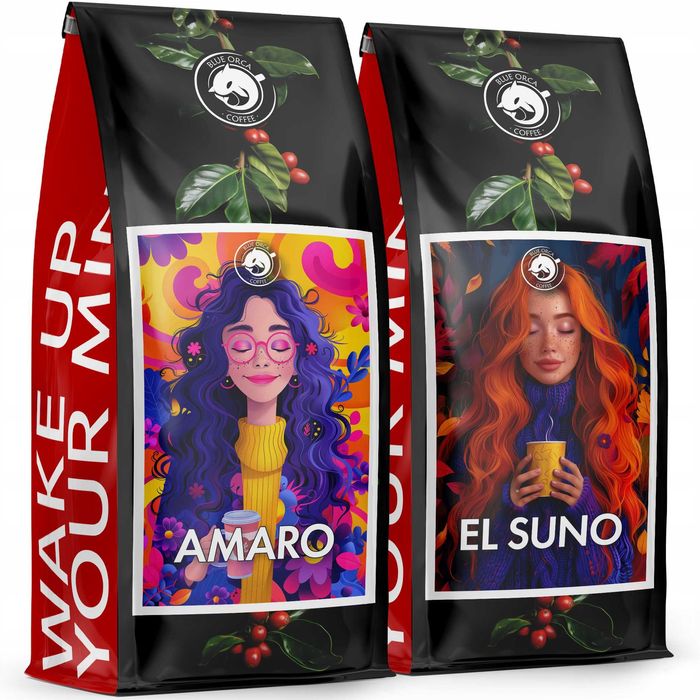 Kawa ziarnista 1kg x2 Amaro & El Suno Świeżo Palona 100% ARABICA
