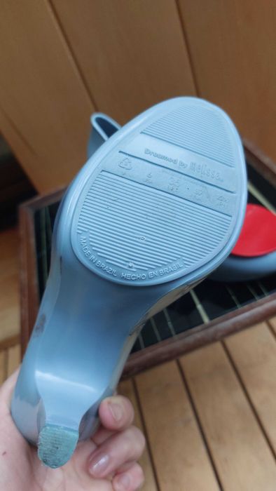 szpilki czółenka na wysokim obcasie Mel by Melissa Hearts błękitne