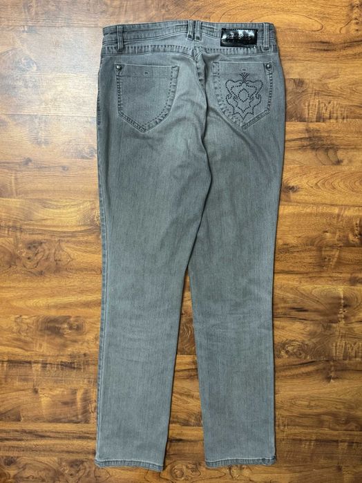 Spodnie jeansowe szare jeans stretch proste straight Zerres Jeans 40 L