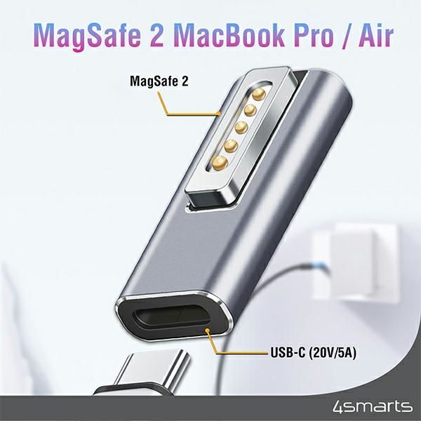 Adapter USB-C PD 100W do MagSafe 2 MacBook Air Pro 4smarts