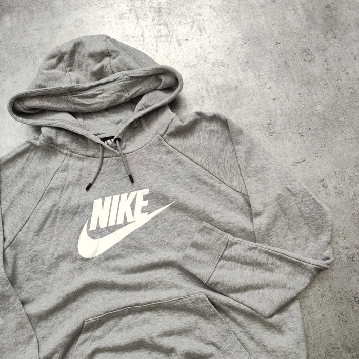 DAMSKA Klasyczna Sport Bluza Szara z Kapturem Duże Logo Nike AIR Max