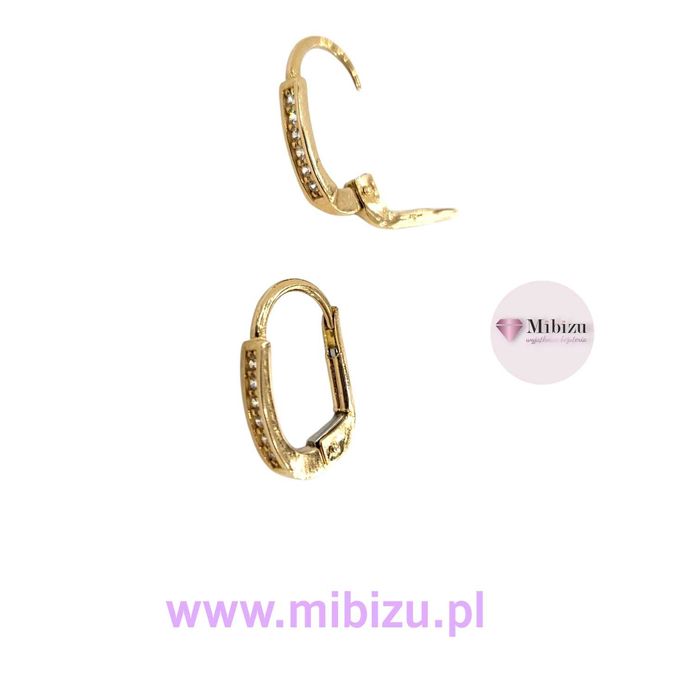 Złote kolczyki z cyrkoniami pr.585 14 K