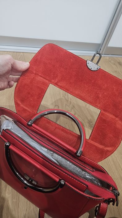 Шкіряна червона сумка Borse in pelle, Італія