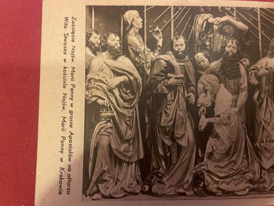 Bardzo stara pocztówka oltarz Wita Stwosza w Krakowie