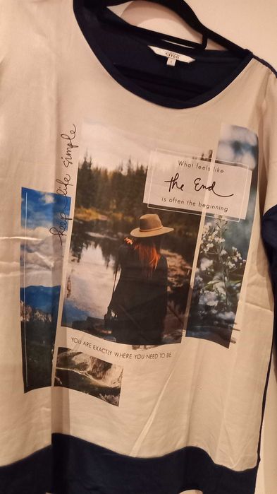 Camisola de meia estação, azul marinho c estampado à fr, S - Tiffosi