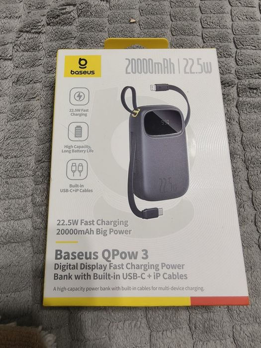 Повербанк  Baseus QPow 3 Enerfill 20000mAh 22.5W Новинка  2025