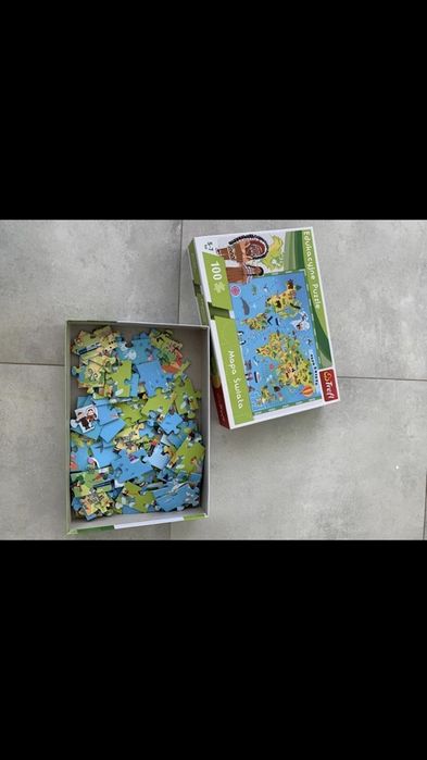 Edukacyjne puzzle Trefl 100 elementow MAPA SWIATA