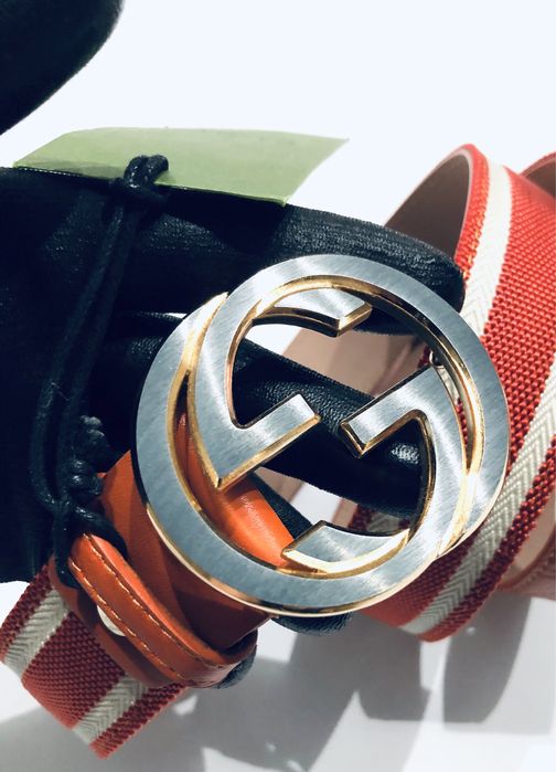 Pasek skora naturalna Gucci Boss orange