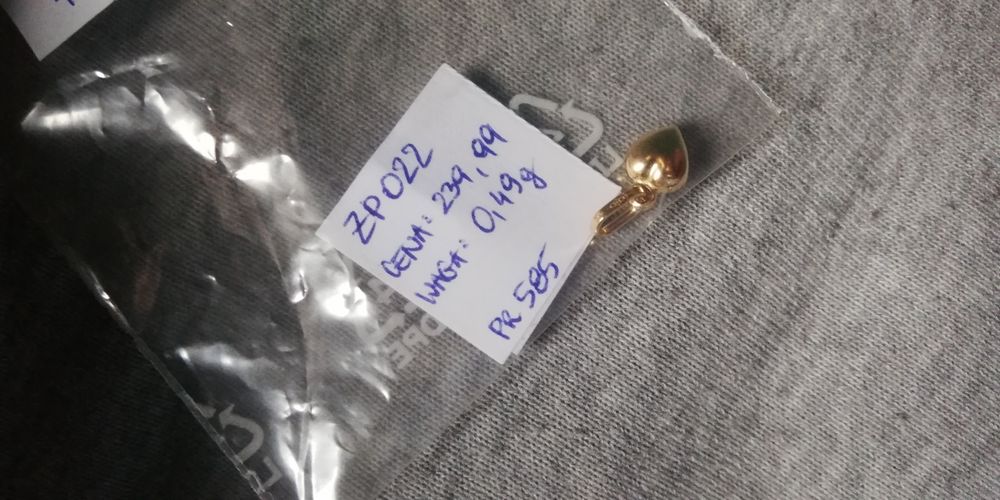 Złota Zawieszka serce  PR 585