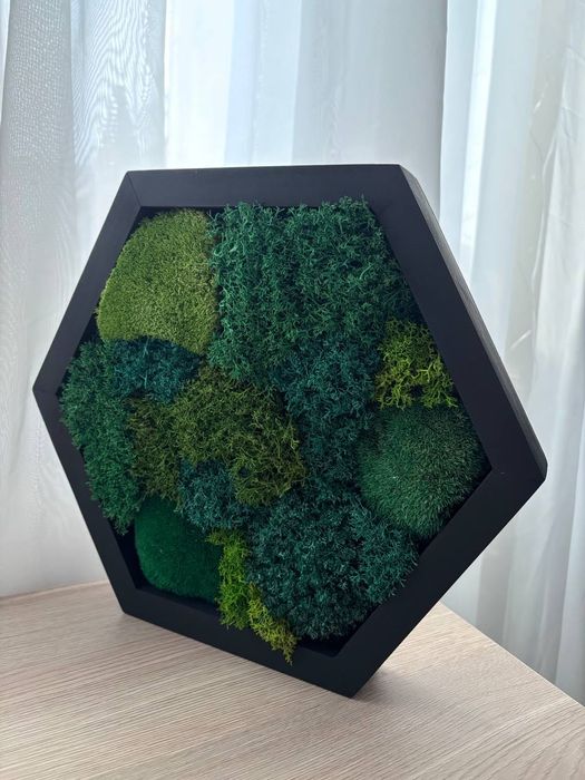 Obraz z mchu stabilizowanego – rękodzieło