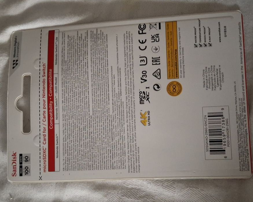 Cartão de Memória MicroSD SANDISK 256 GB Nintendo Switch