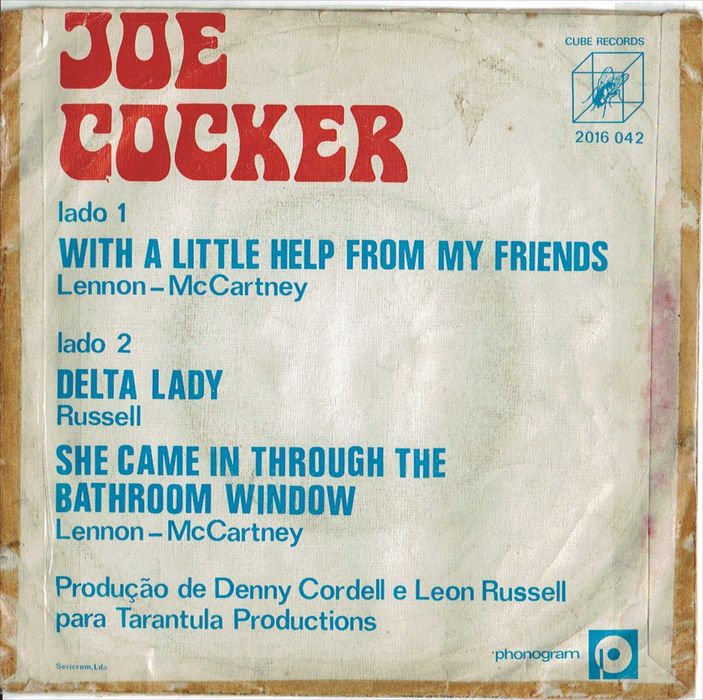 Joe Cocker – With A Little Help From My Friends - 45 Rpm 7" - 1970