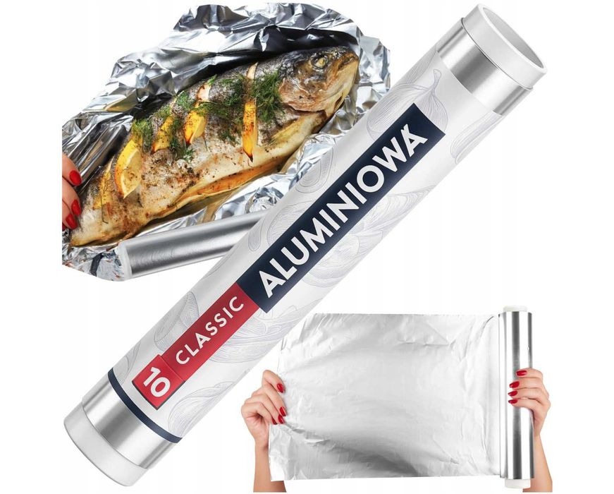Folia Aluminiowa Spożywcza Gruba Mocna Gastronomiczna do Żywności 10m