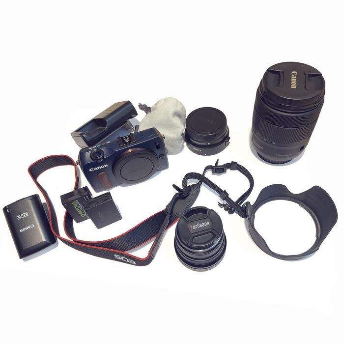 Zestaw Canon EOS M (Bay Blue) | EF-S 18-135mm NANO USM | 7artisans