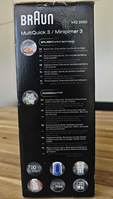 Varinha Mágica Braun Minipimer 3 MQ 3000 WH (Nova)