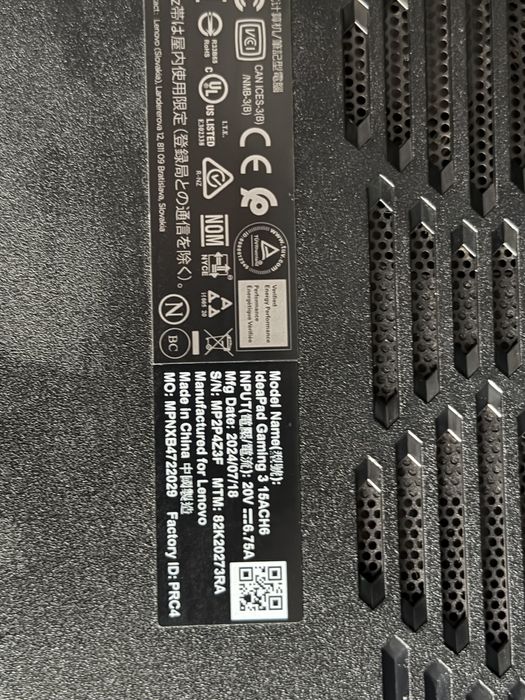 Ноутбук IdeaPad Gaming 3 15ACH6 INPUT