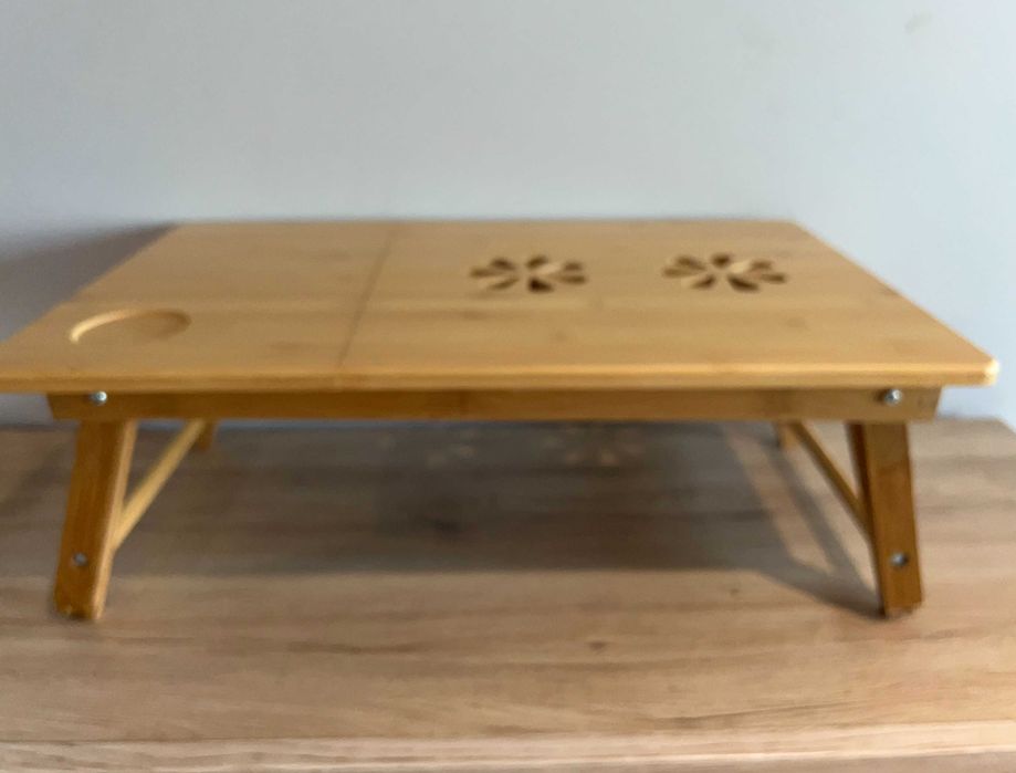 Stolik pod laptopa, śniadaniowy drewniany