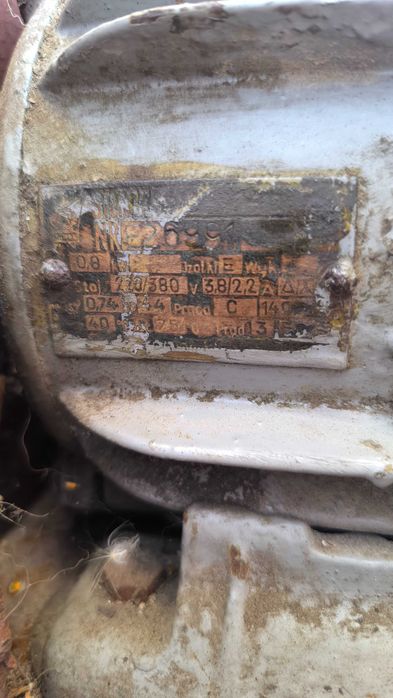Silnik elektryczny z turbiną - 0,8 kW - używany, sprawny