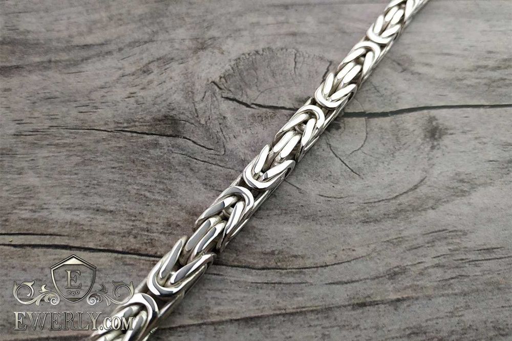 Мужской Серебряный браслет Византия (Королевский). Срібний Візантія