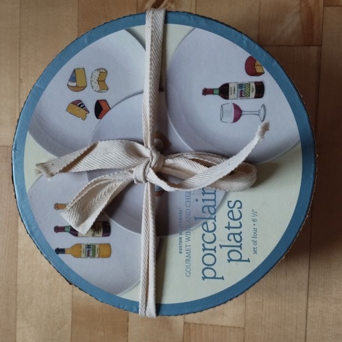 Zestaw piknikowy 4 talerzyki porcelana Boston Warehouse