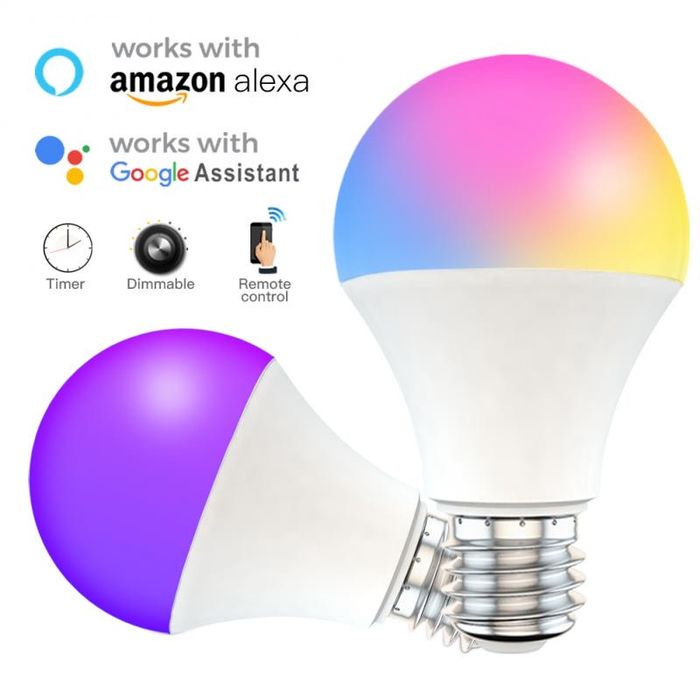 Lâmpada LED com app, wifi rgb. Funciona com alexa google