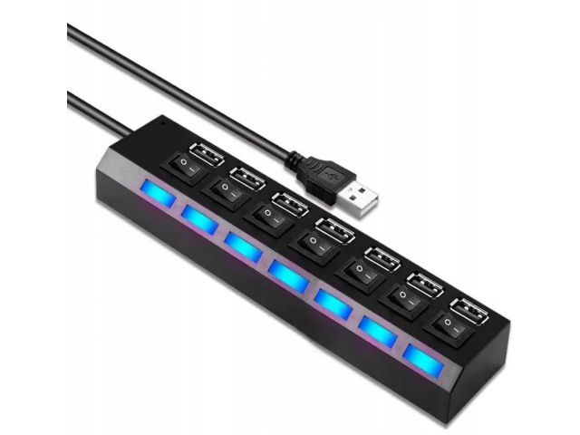 Hub USB Rozdzielacz 7 Portów Rozgałęźnik USB 3.0