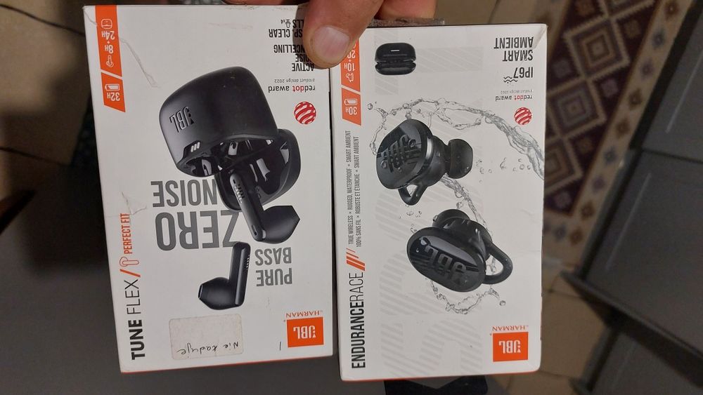 Słuchawki JBL AERO,  JBL FLEX  Glosnik JBL GOEsential