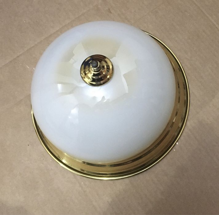 Candeeiro de tecto dourado , beje e branco