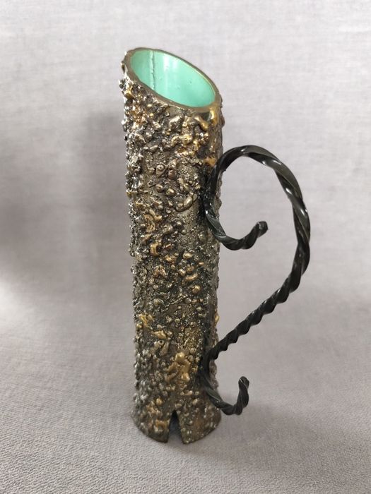 Lata 60/70 METALOPLASTYKA wazon metalowy