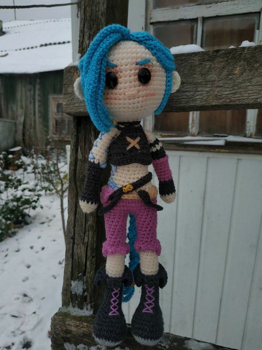 Вязаная кукла Джинкс Аркейн Jinx Arcane