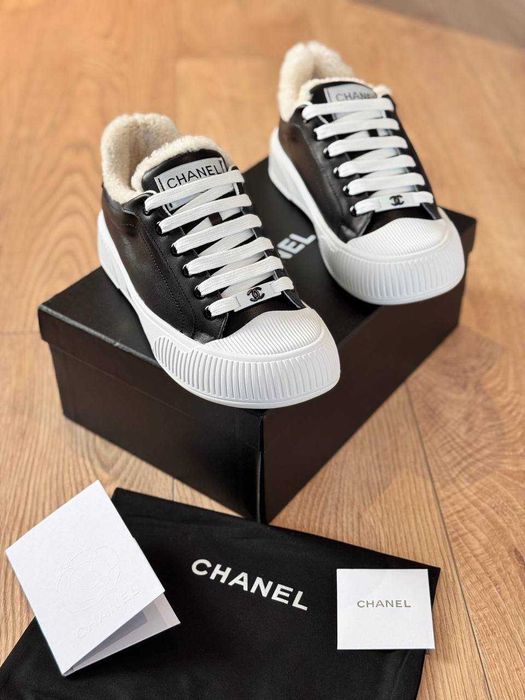Зимові кеди Chanel / Жіночі кросівки Шанель утеплені 38р Люкс версія