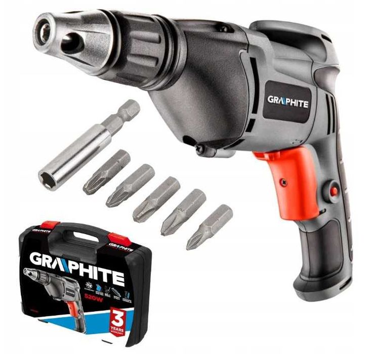 Wiertarko wkrętarka 520W WALIZKA + bity GRAPHITE 1917