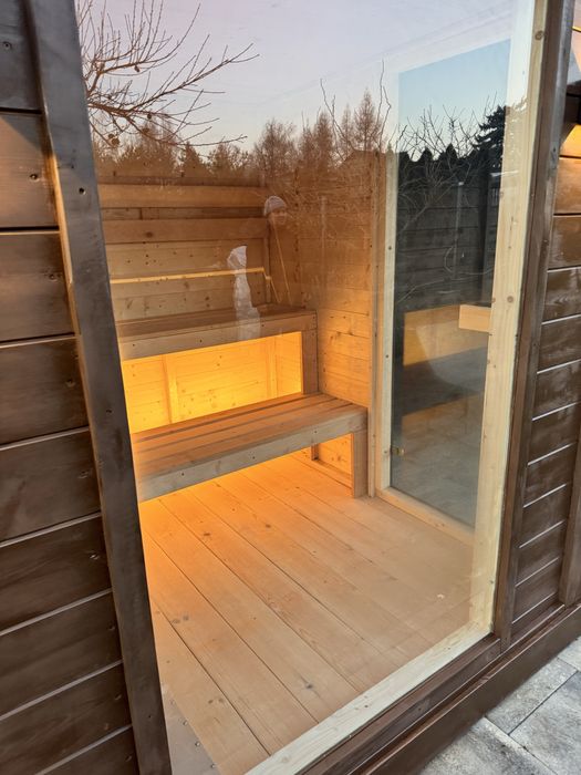 Sauna ogrodowa ocieplona z przedsionkiem elektryczna  LUB drewno