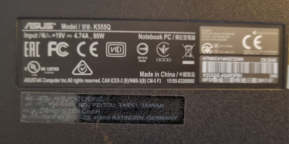 Portatil Asus Bateria não carrega trabalha só ligado a Corrente