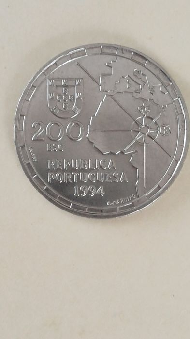 Portugal - Moeda comemorativa de 200 escudos de 1994 Partilha do Mundo
