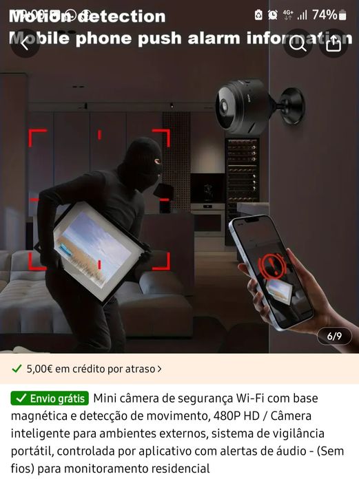 Mini camera de segurança e vigilância