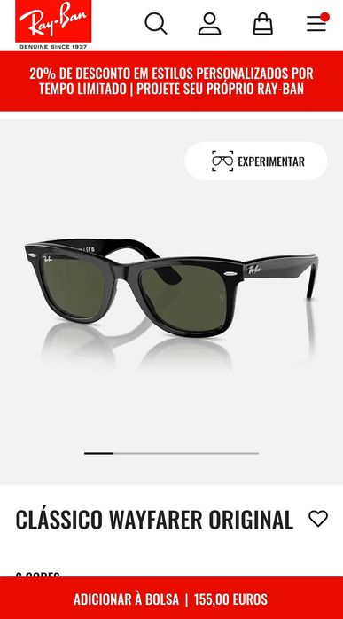 Óculos Ray Ban Wayfarer Originais Novos