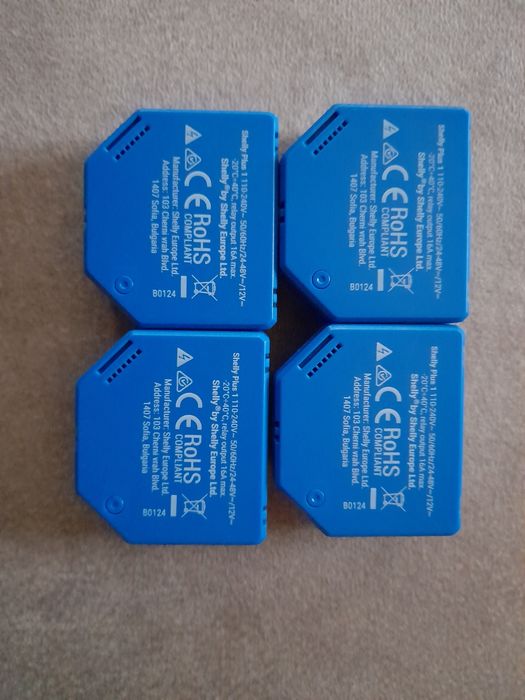Shelly Plus 1 - Релe 16 A Smart Switch and Bluetooth WI-FI  (4 шт.)