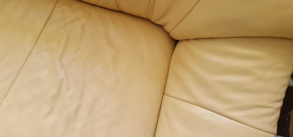 Skóra naturalna Sofa kanapa komplet wypoczynkowy i dwa fotele