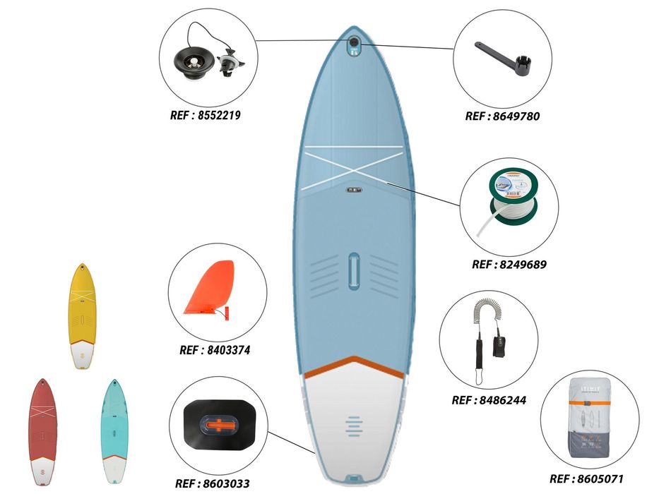 Prancha de Stand Up Paddle insuflável principiante 11 pés Azul