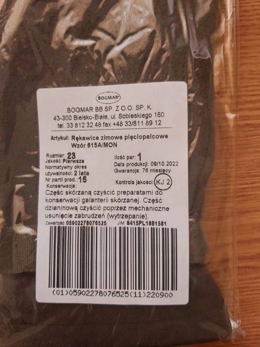 Zielone rękawiczki polarowe