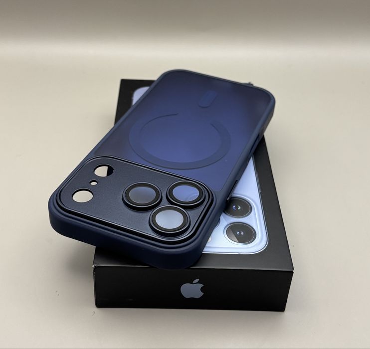 Матовый чехол iPhone 17 Pro Max черный MagSafe, 17 Pro синий MagSafe