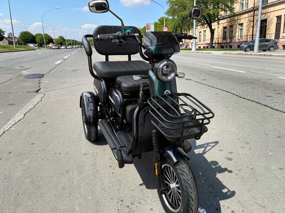 Електротрицикл OSCAR TRIO-2 1200W 72V 25Ah зелений, графен АКБ