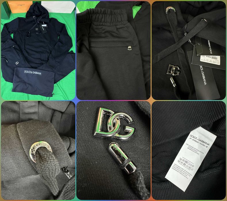 Dres komplet dolce gabbana czarny nowość aj logowany premium bawelna
