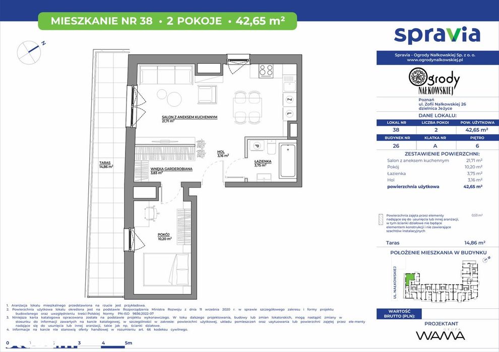 2-pokojowe mieszkanie 42 m² + taras Bez Pośredników - Widok 2