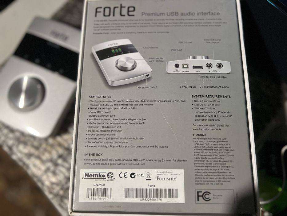 Продам звуковую карту, аудиоинтерфейс Focusrite Forte